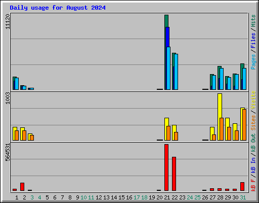 Daily usage for August 2024