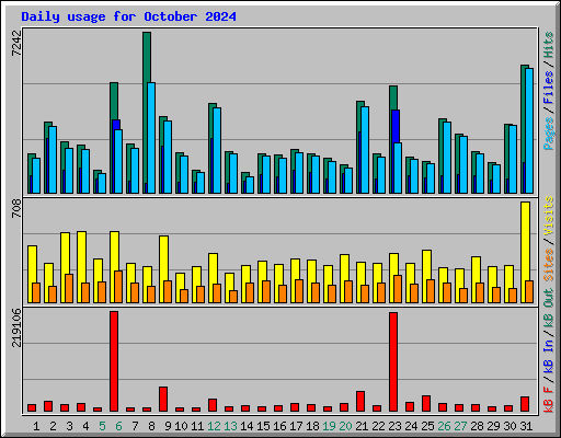 Daily usage for October 2024