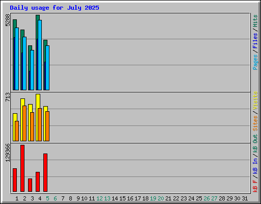 Daily usage for July 2025