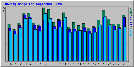 Hourly usage for September 2025