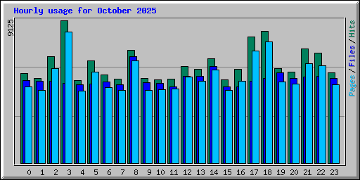 Hourly usage for October 2025
