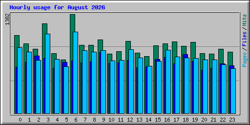 Hourly usage for August 2026